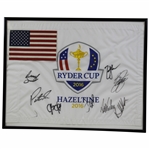 Koepka, Spieth, Fowler & 5 More Signed 2016 Ryder Cup at Hazeltine Flag Display - Framed JSA ALOA
