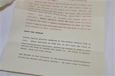 1992 'Harvey Penick's Little Red Book' By Harvey Penick With Simon & Schuster Promo Letter