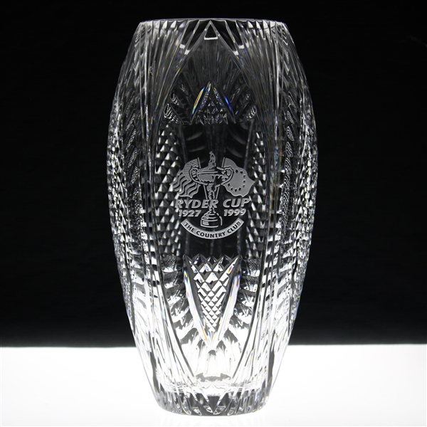 Hal Suttons 1999 Ryder Cup at The Country Club Team USA Member Large Crystal Vase