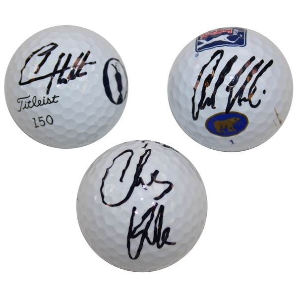 Tyrrell Hatton, Adam Hadwin & Chris Kirk Signed Golf Balls JSA ALOA