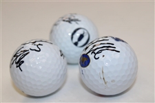 Tyrrell Hatton, Adam Hadwin & Chris Kirk Signed Golf Balls JSA ALOA