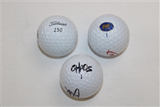 Tyrrell Hatton, Adam Hadwin & Chris Kirk Signed Golf Balls JSA ALOA