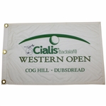 Jim Furyk Signed Cialis Western Open Screen Flag Inscribed 05 JSA ALOA