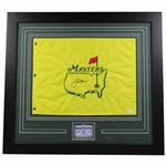 Jack Nicklaus Signed Masters Flag w/1966 Masters SERIES Badge #22079 - Framed JSA #BB96464