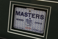 Jack Nicklaus Signed Masters Flag w/1966 Masters SERIES Badge #22079 - Framed JSA #BB96464