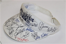 Multi-Signed MCI Classic 'Est. 1969' White Visor JSA ALOA