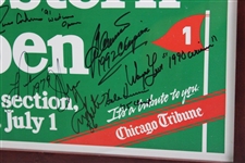 Crenshaw, Irwin, Kite & 9 Other Western Open Champs Signed Chicago Tribune Poster - Framed JSA ALOA