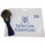St. Andrews Old Course Embroidered Flag w/Knit St. Andrews Logo Tartan Headcover