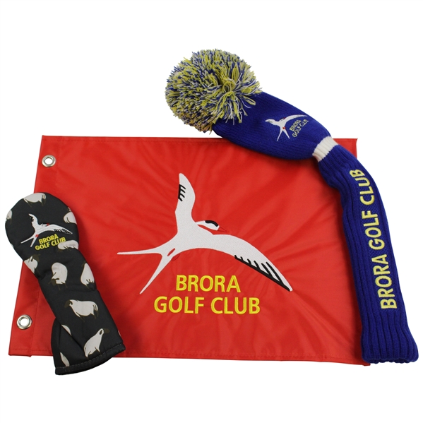 Brora Golf Club Embroidered Flag w/Two (2) Logo Headcovers