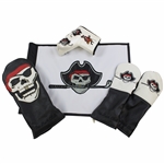 The Buck Club Pirate Logo Embroidered Flag w/Four (4) Headcovers - From Covid Canceled Event