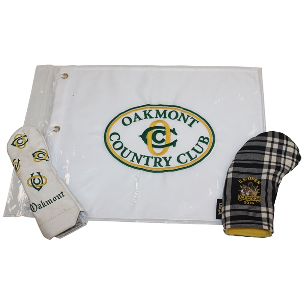 Oakmont Country Club Embroidered Flag w/2016 US Open Tartan Seamus & Logo Headcovers