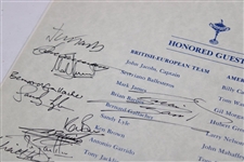 1979 Ryder Cup Victory Dinner Menu Signed by Both Teams JSA ALOA