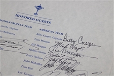 1979 Ryder Cup Victory Dinner Menu Signed by Both Teams JSA ALOA