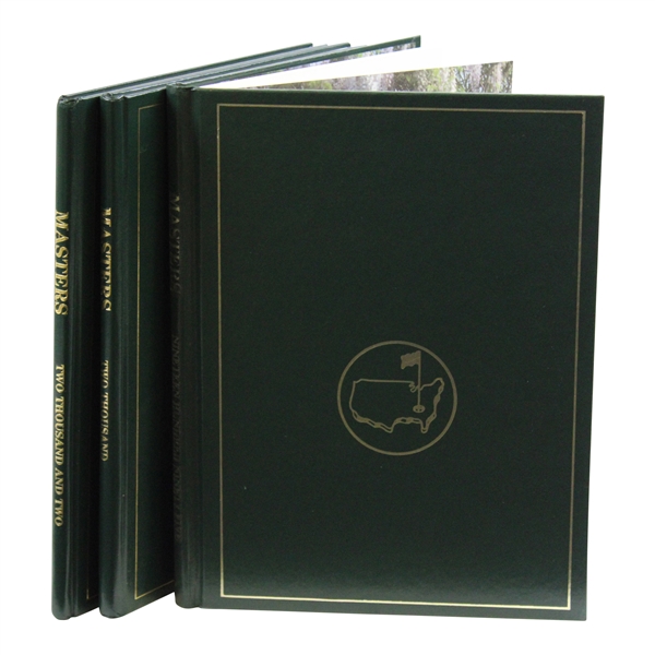 1995, 2000 & 2002 Masters Green Annual Books - Tiger Debut, Singh Win & Tiger Win