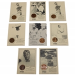 Eight (8) Penny Golf Cards - Jones, Hagen, Tiger, Hogan, Armour, Palmer/Nicklaus & Nelson(x2)
