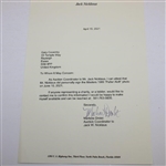 Jack Nicklaus Signed Photo at 1986 Masters Birdie On 17 with Letter - JSA ALOA