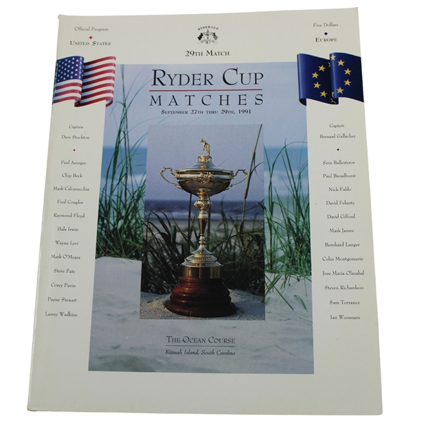 1991 The Ryder Cup at Kiawah Island The Ocean Course Official Program