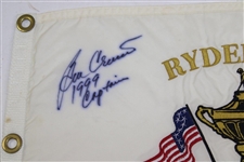 Captain Ben Crenshaw Signed 1999 Ryder Cup at The Country Club Embroidered Flag JSA ALOA