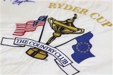 Captain Ben Crenshaw Signed 1999 Ryder Cup at The Country Club Embroidered Flag JSA ALOA