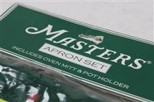 The Masters Tournament Logo Apron Set w/Oven Mitt & Pot Holder - Unopened