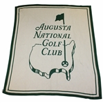 Augusta National Golf Club Large Logo White w/Green Cotton Throw Blanket