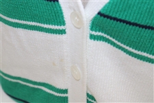 Masters Tournament Button Down White w/Green & Navy LS Slazenger Sweater - Size M