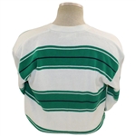 Masters Tournament Button Down White w/Green & Navy LS Slazenger Sweater - Size M