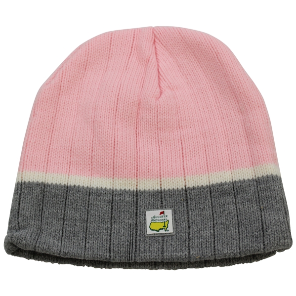 Augusta National Golf Club Member Pink with White/Lt Gray Beanie Cap