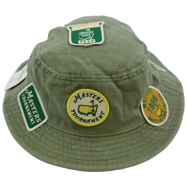 2020 Masters Tournament Patches Collage Olive Bucket Hat - Size L/XL