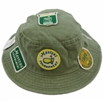 2020 Masters Tournament Patches Collage Olive Bucket Hat - Size L/XL
