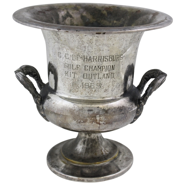 1965 CC of Harrisburg Golf Champion Poole Silver Co. Silver Plated Trophy Won by Kit Outland