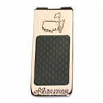 Masters Undated Silver Money Clip with Green Carbon Reflection in Original Box
