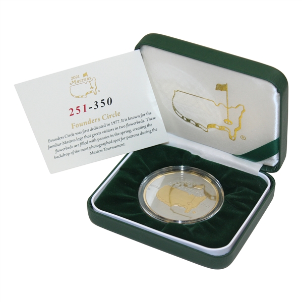 2021 Masters Tournament Ltd Ed Founders Circle Commemorative Coin #251/350 in Box w/Card