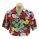 Masters Tournament Series Badges & Tickets Collage Navy Collared Golf Shirt - Size M