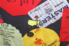 Masters Tournament Series Badges & Tickets Collage Navy Collared Golf Shirt - Size M