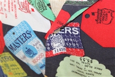 Masters Tournament Series Badges & Tickets Collage Navy Collared Golf Shirt - Size M