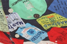 Masters Tournament Series Badges & Tickets Collage Navy Collared Golf Shirt - Size M