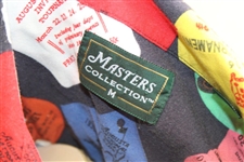 Masters Tournament Series Badges & Tickets Collage Navy Collared Golf Shirt - Size M