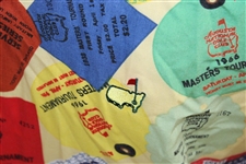 Masters Tournament Series Badges & Tickets Collage Yellow Collared Golf Shirt - Size M