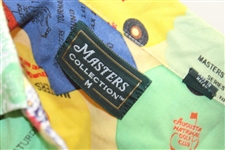 Masters Tournament Series Badges & Tickets Collage Yellow Collared Golf Shirt - Size M