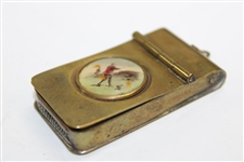 Vintage Post Swing Red Coat Golfer Match Safe