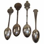 Four (4) Sterling Silver Spoons - Glasgow GC, Cleckheaton GC & Royal Calcutta GC (x2)