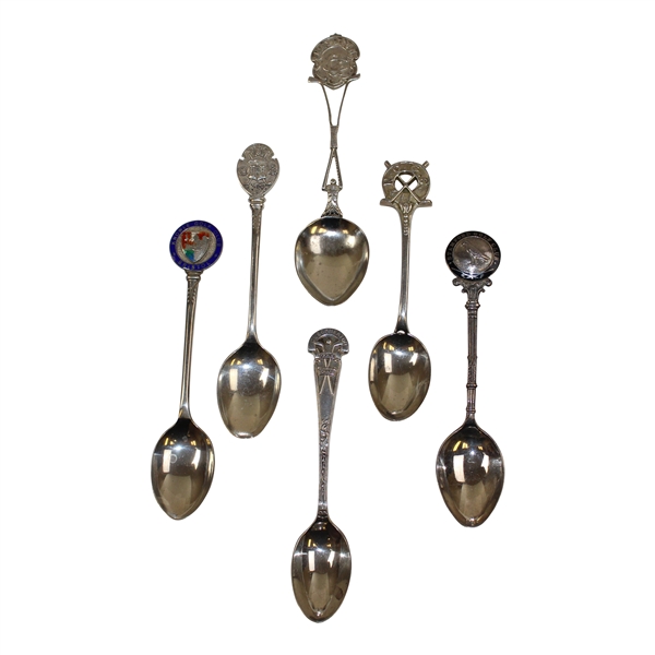 Six (6) Sterling Silver Spoons - Cleckheaton GC, Knowles GC, N.C.G.C. & others