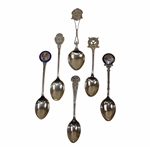 Six (6) Sterling Silver Spoons - Cleckheaton GC, Knowles GC, N.C.G.C. & others
