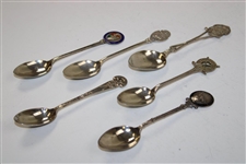 Six (6) Sterling Silver Spoons - Cleckheaton GC, Knowles GC, N.C.G.C. & others