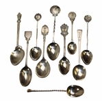 Ten (10) Sterling Silver Spoons - W.A.D.E., NMGC, Kirkhill GC & others