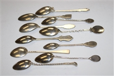 Ten (10) Sterling Silver Spoons - W.A.D.E., NMGC, Kirkhill GC & others