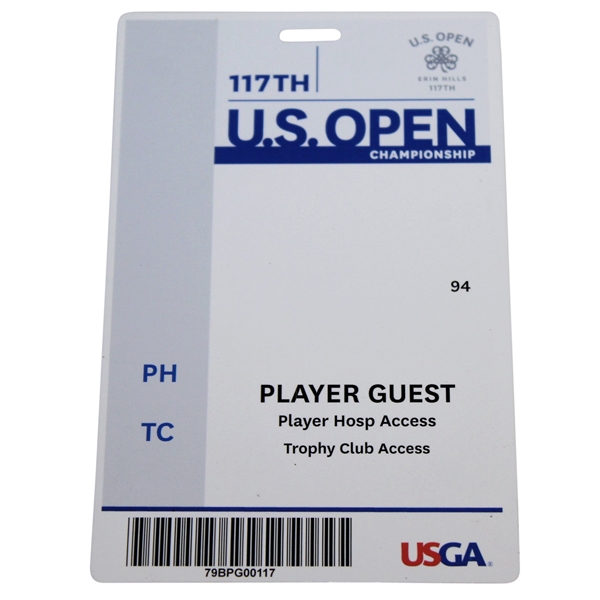 2017 US Open Championship at Erin Hills Player Guest Badge #94 - Koepka 1st Major!