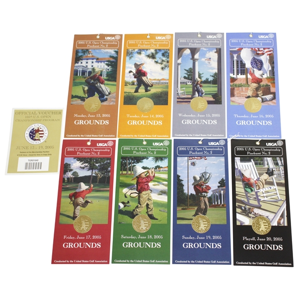 2005 US Open at Pinehurst Resort Complete Ticket Set with Voucher - Michael Campbell Winner