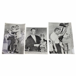 Three 1961 Gene Littler Wire Photos from US Open Win